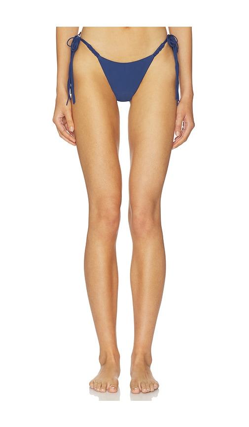 pq mila tie side bikini bottom in navy. - size l (also in s, m)