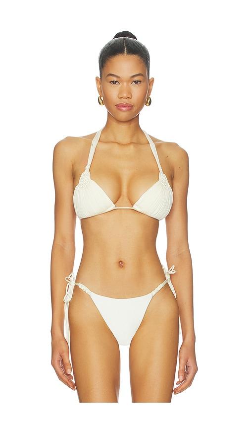pq mila triangle bikini top in ivory. - size l (also in m)