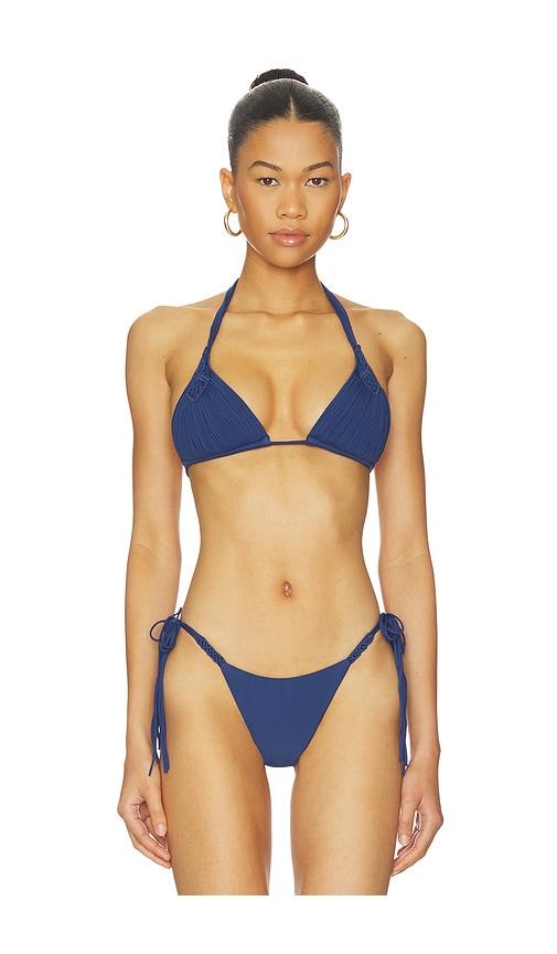 pq mila triangle bikini top in navy. - size m (also in s)