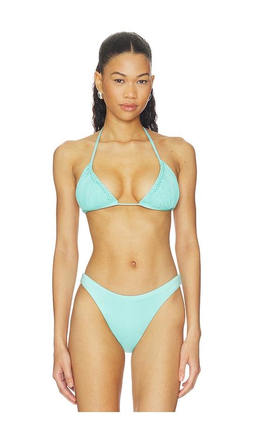 pq skyla triangle bikini top in blue. - size l (also in m, s)