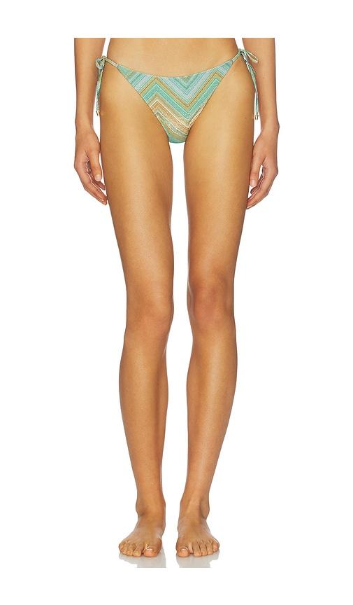 pq teeny tie side bikini bottom in green,teal. - size l (also in m)
