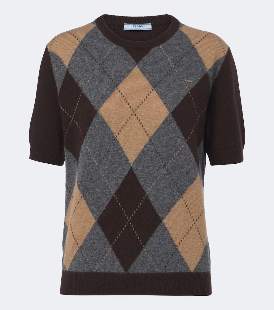 prada argyle cashmere sweater