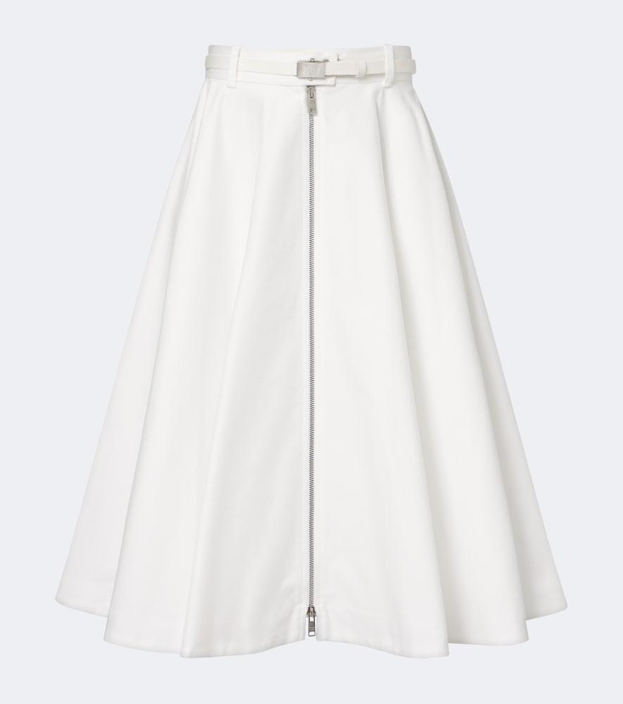 prada belted cotton midi skirt
