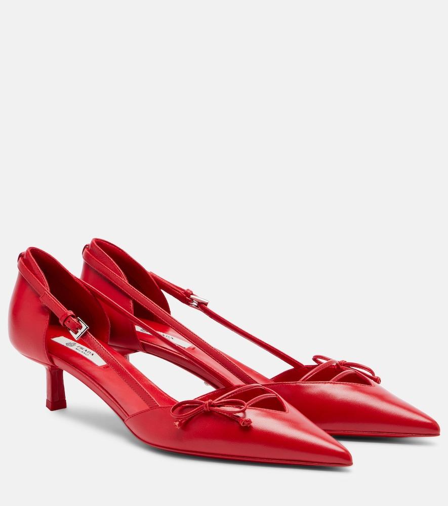 prada bow-detail leather pumps