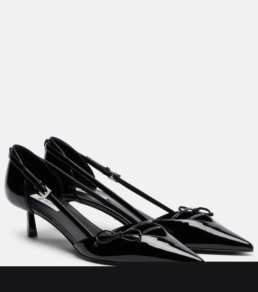 prada bow-detail patent leather pumps