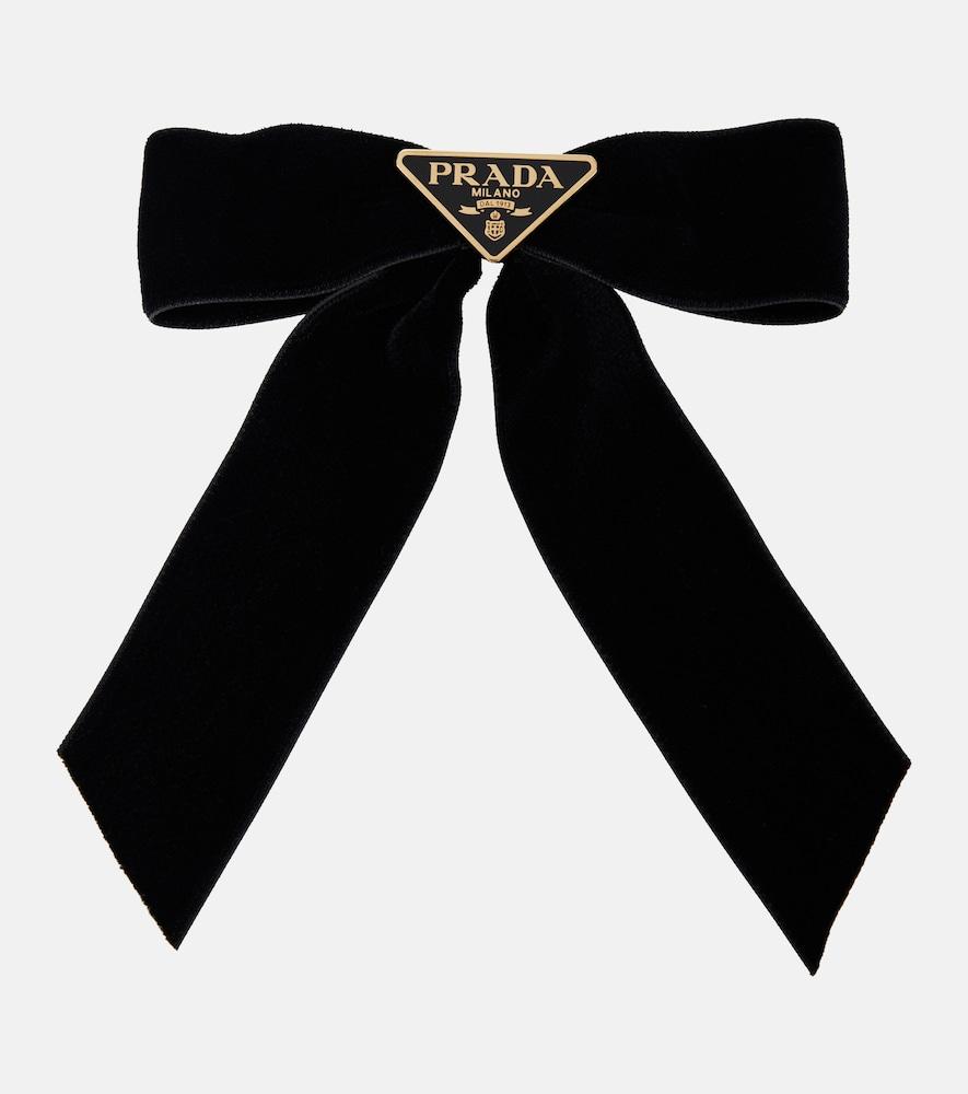 prada bow-detail velvet hair clip