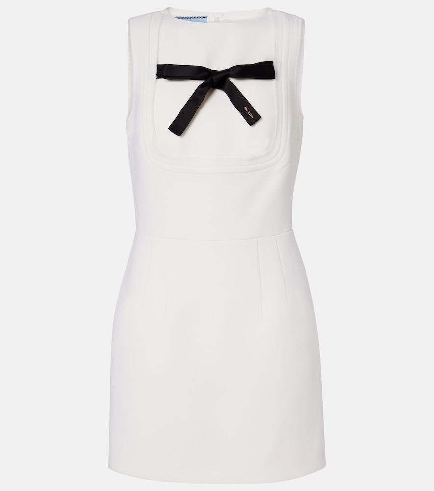 prada bow-detail virgin wool minidress