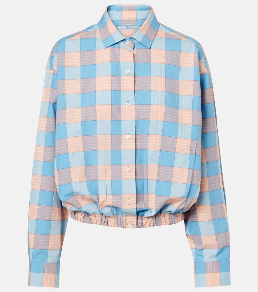 prada checked cotton poplin shirt