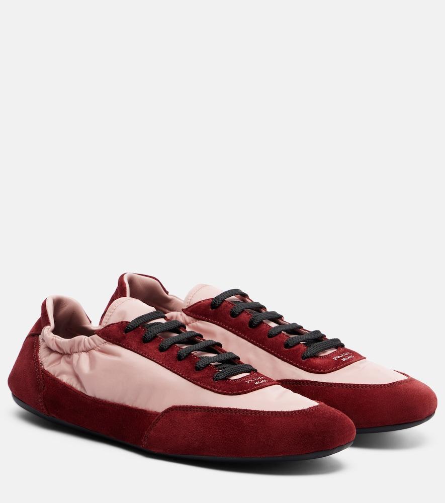 prada collapse re-nylon and suede sneakers