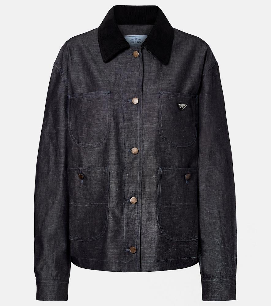prada cotton and linen chambray jacket