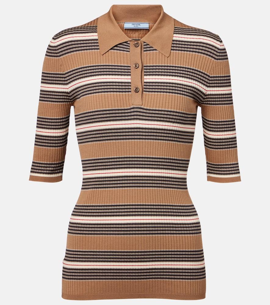 prada cotton-blend polo sweater