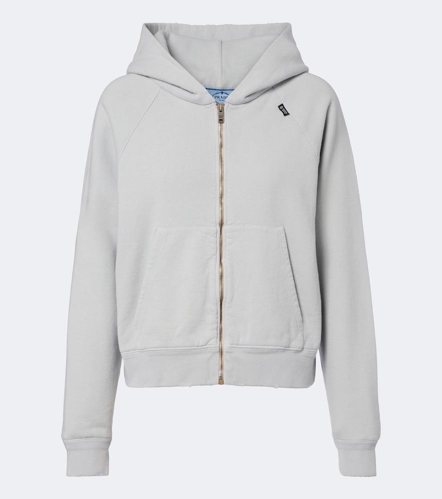 prada cotton jersey hoodie