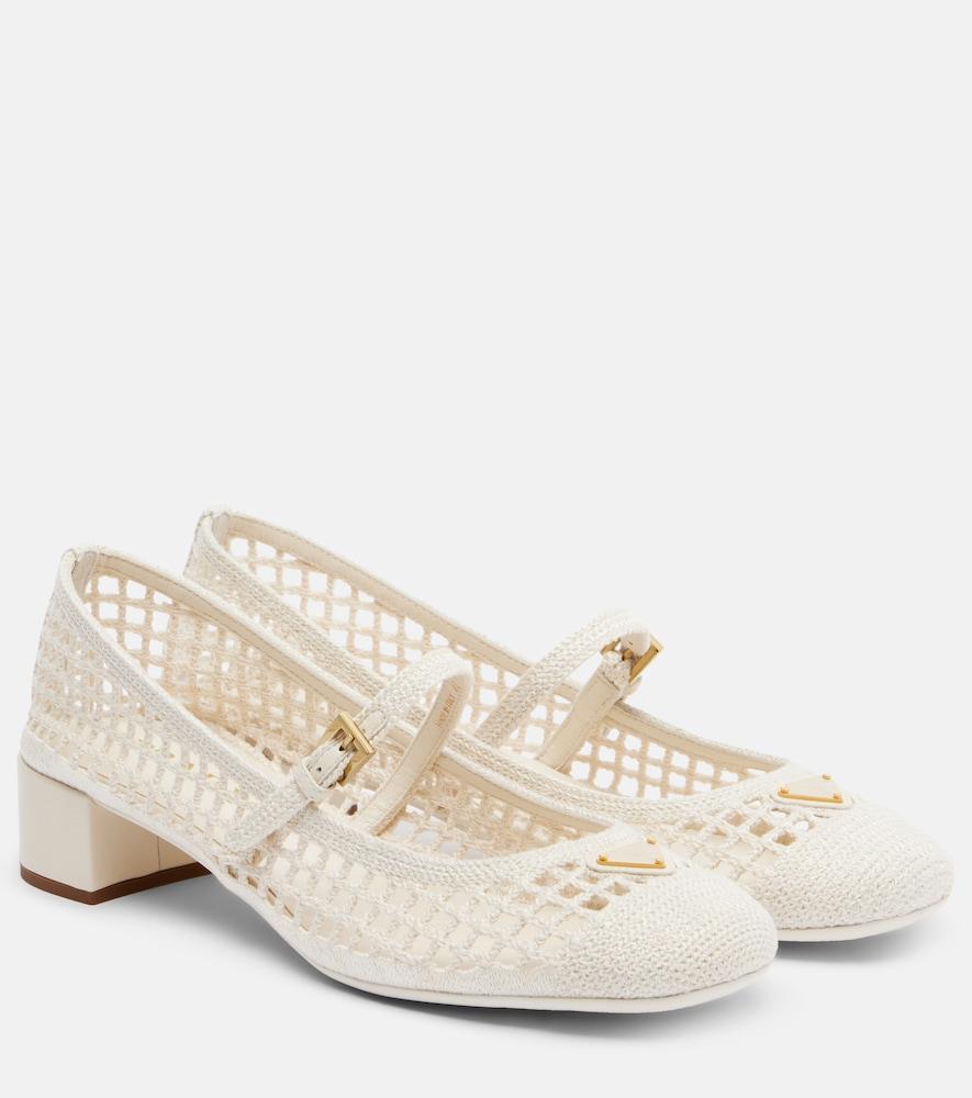 prada crochet mary jane pumps
