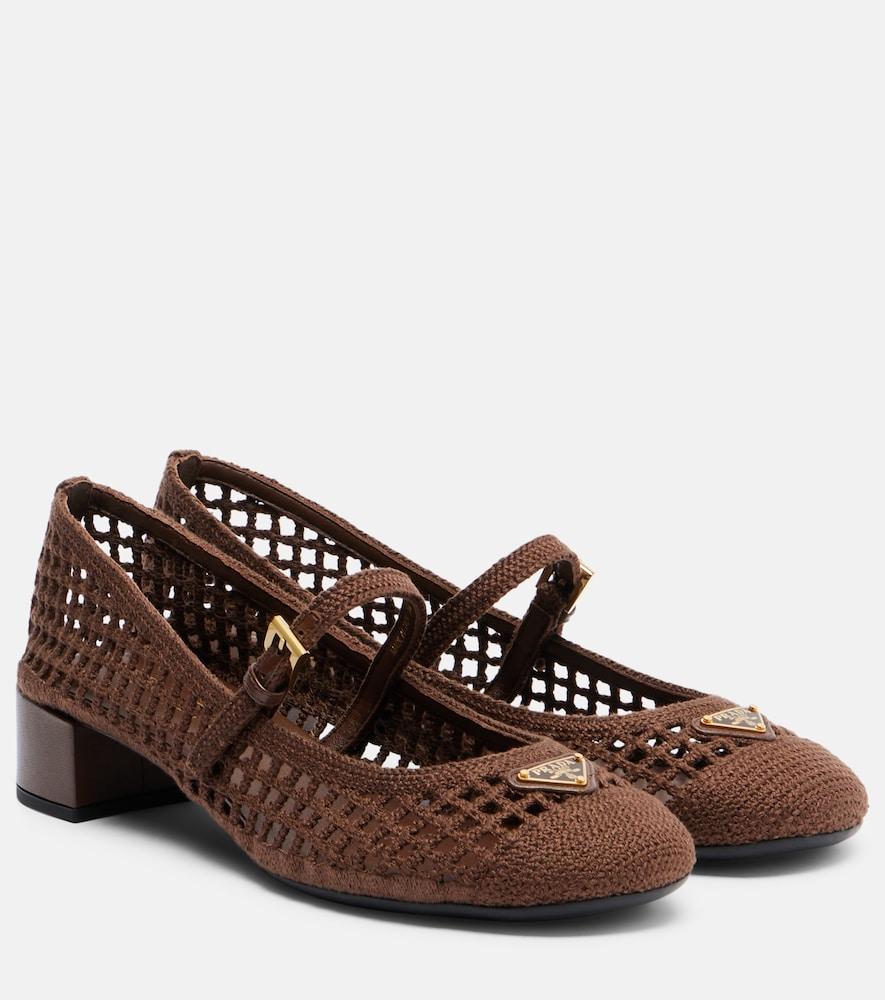 prada crochet mary jane pumps