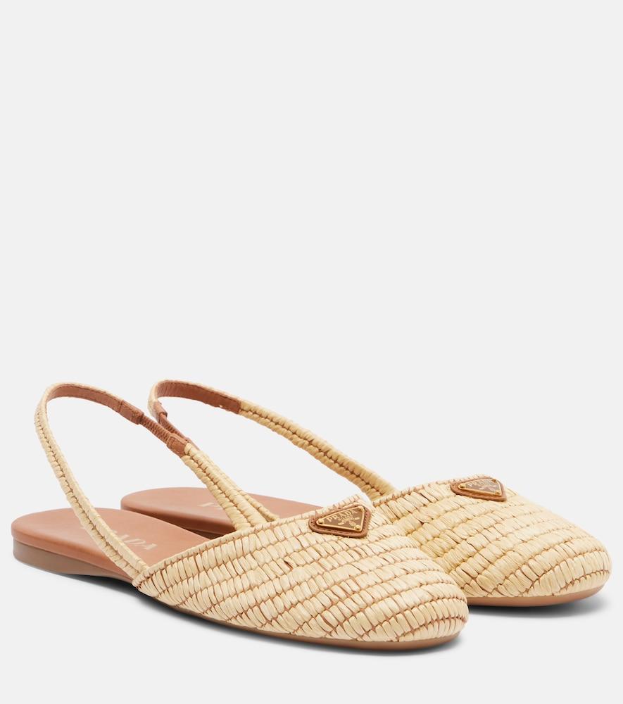 prada crochet slingback flats