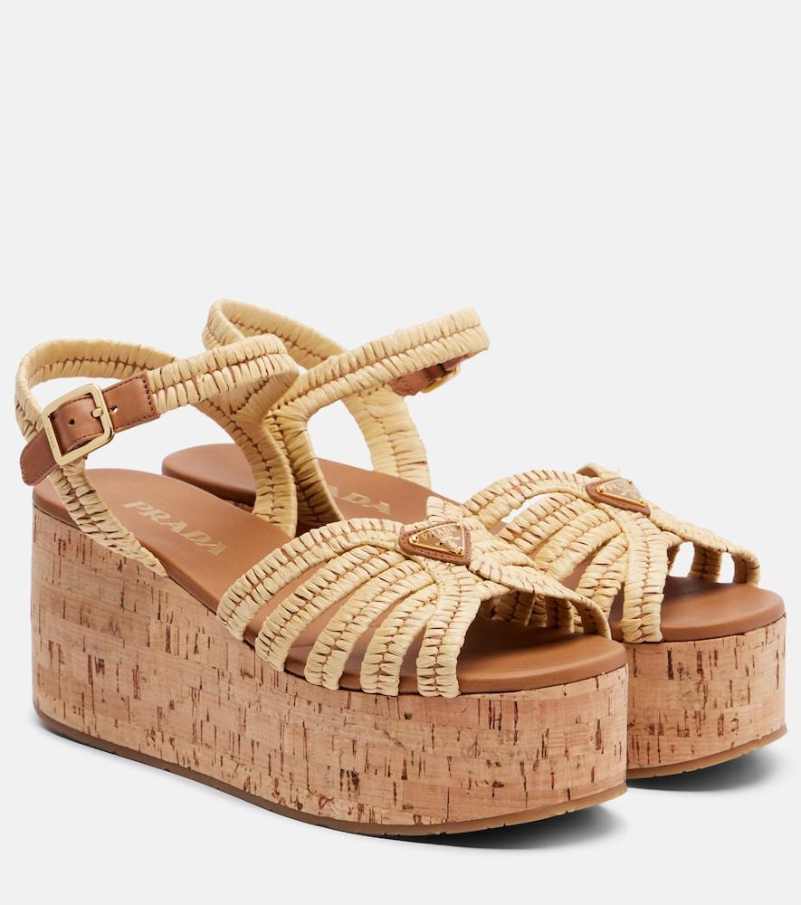 prada crochet wedge sandals