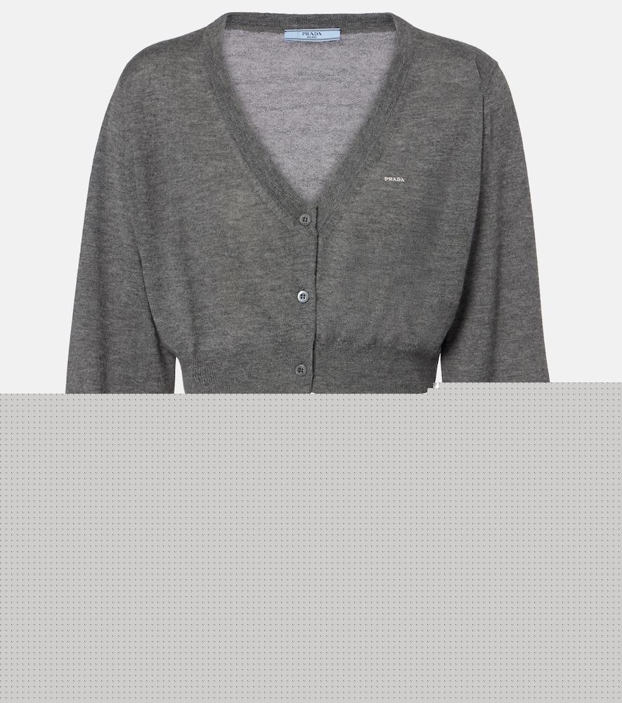 prada cropped cashmere cardigan