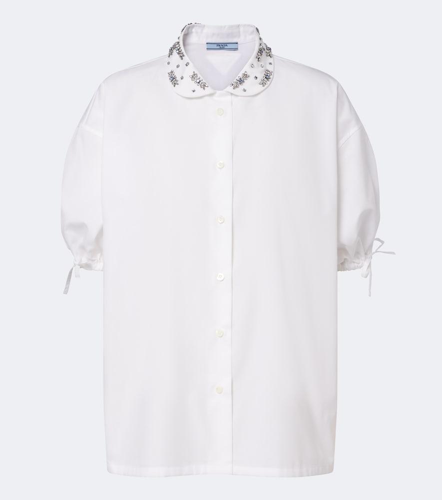 prada crystal-embellished poplin shirt
