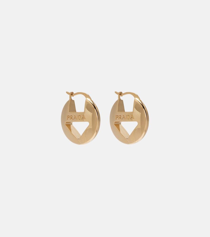 prada cutout logo earrings