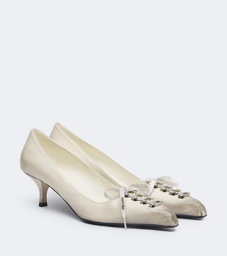 prada distressed leather pumps