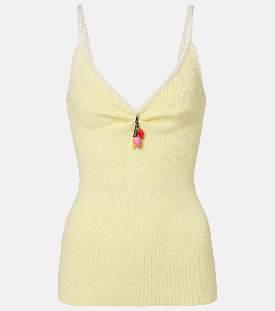 prada embellished cotton-blend bouclé top