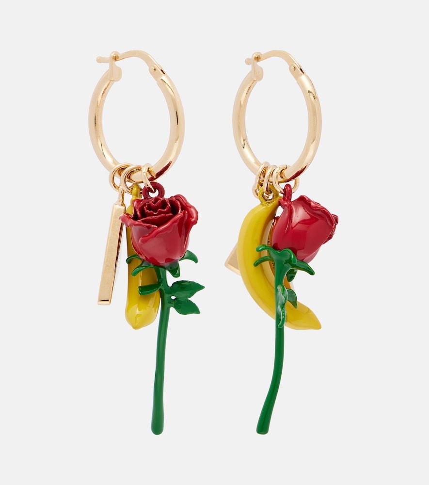 prada embellished enamel hoop earrings