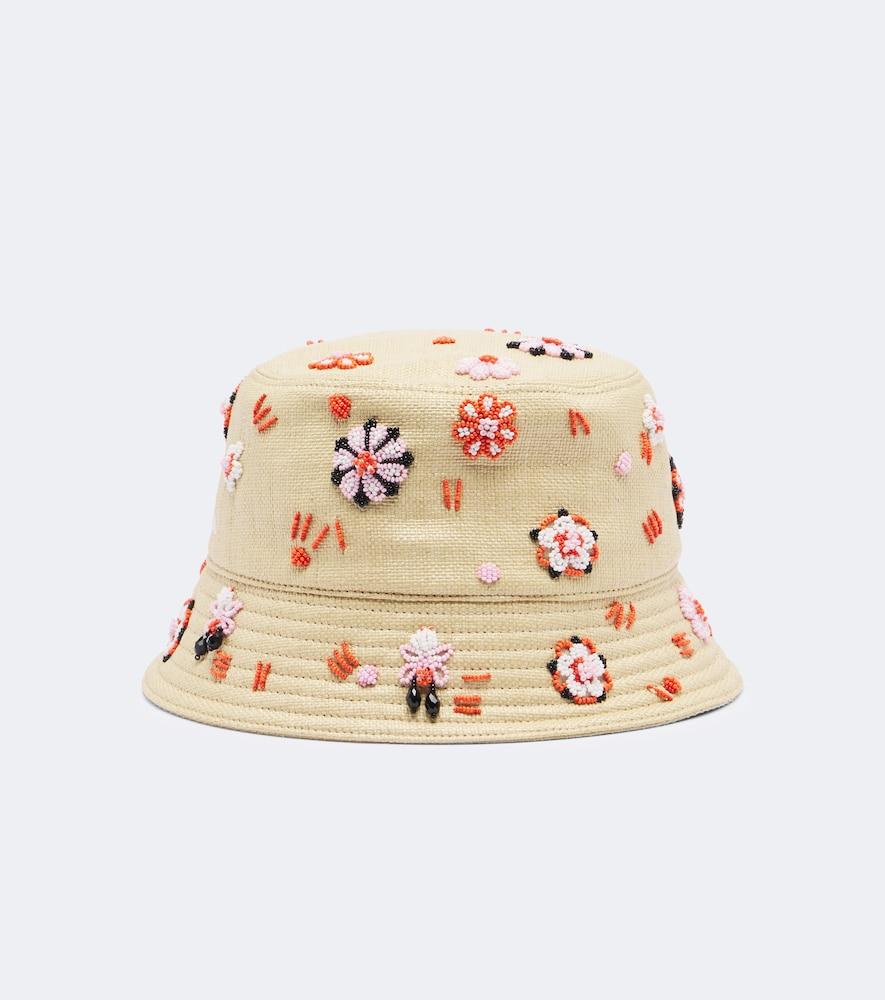 prada embroidered canvas bucket hat