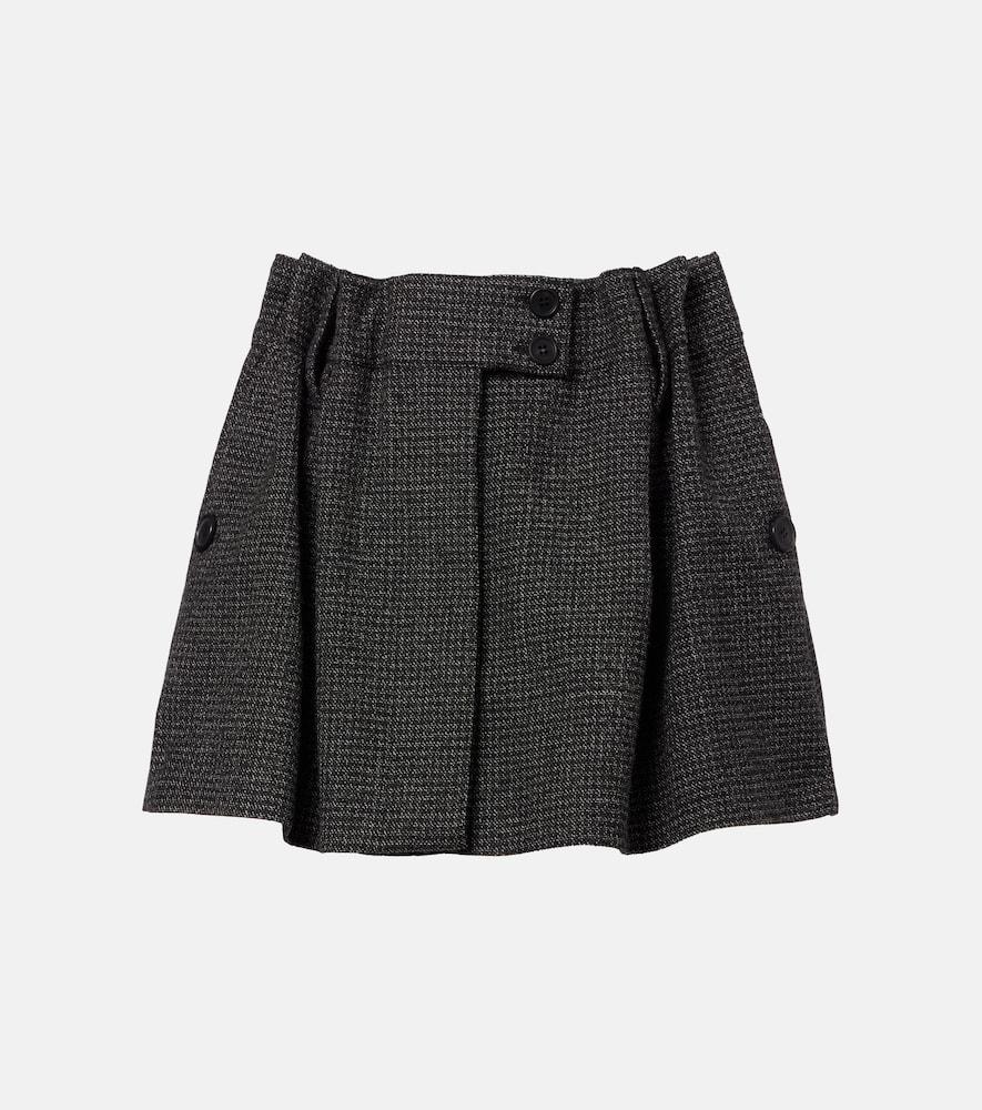 prada herringbone virgin wool miniskirt