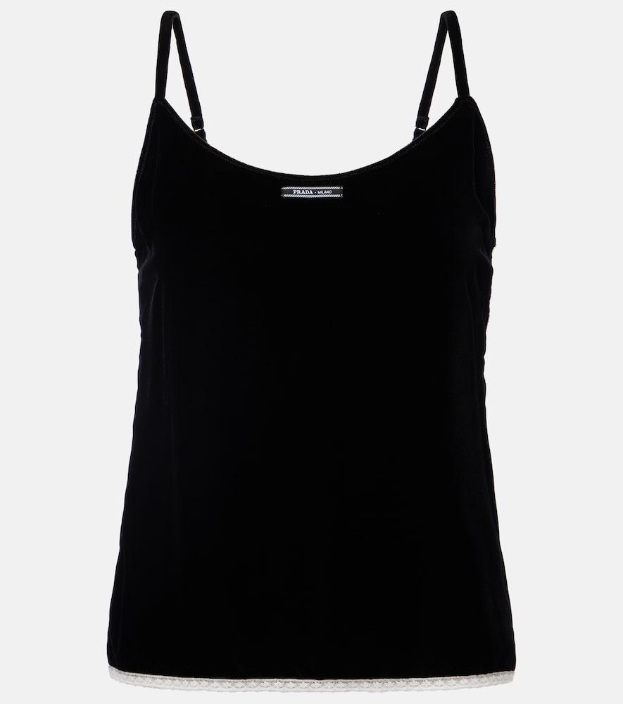 prada lace-trimmed velvet camisole