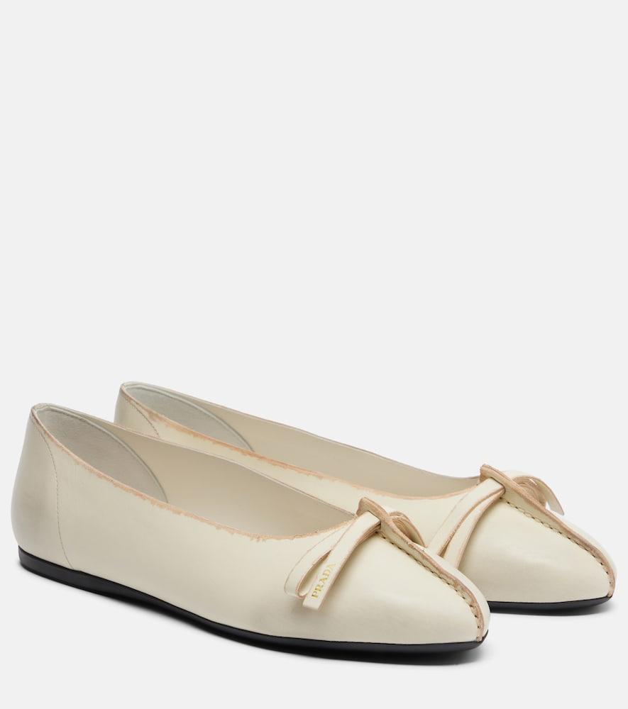 prada leather ballet flats