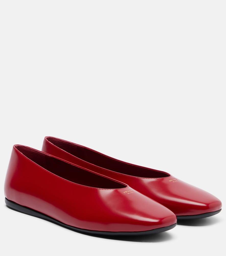 prada leather ballet flats