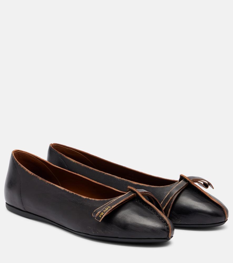 prada leather ballet flats