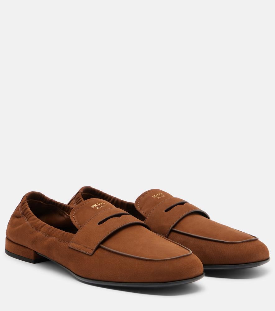 prada leather penny loafers