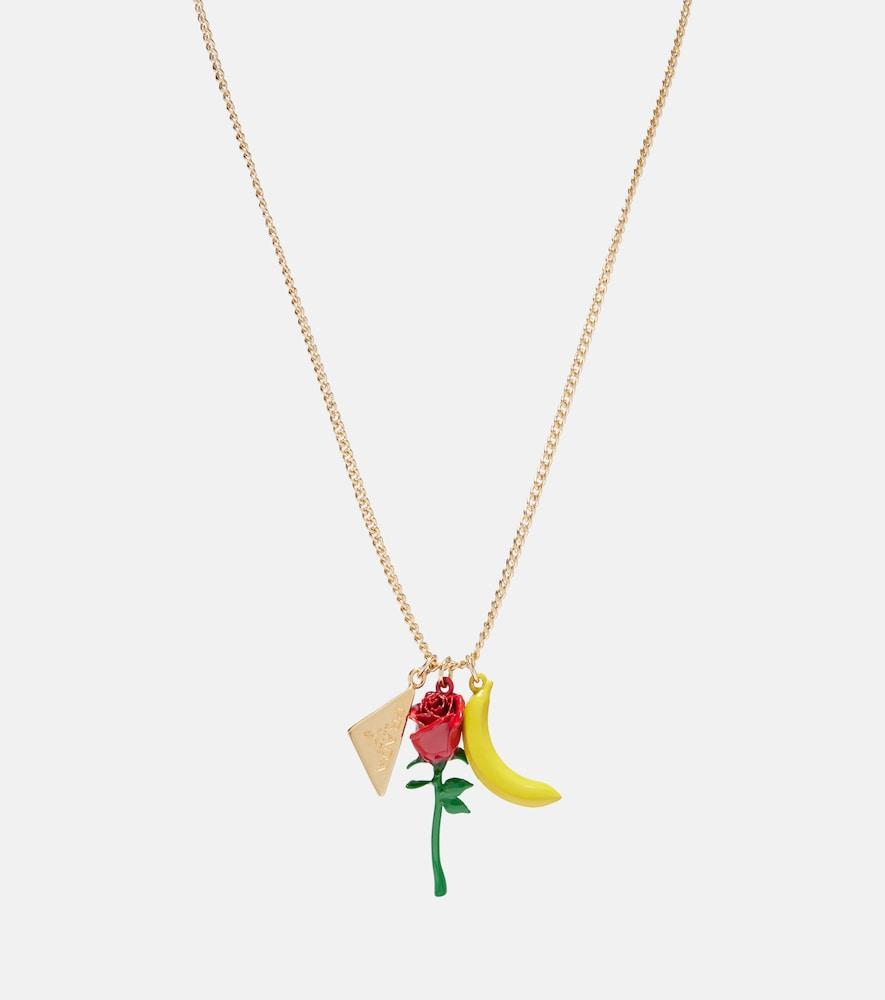 prada logo pendant necklace