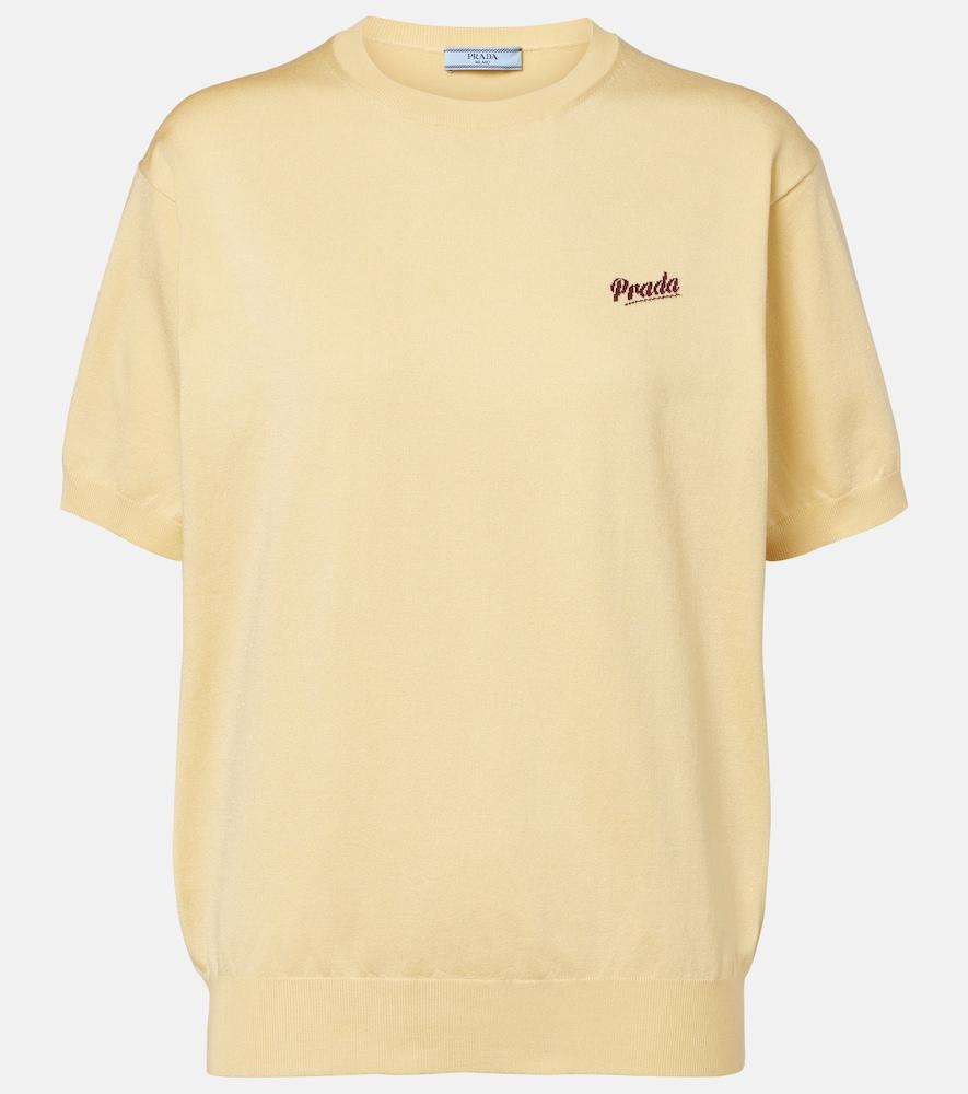 prada logo silk-blend sweater