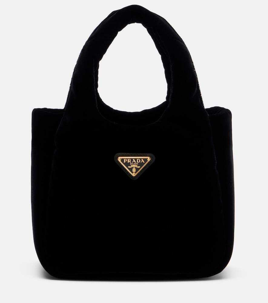 prada mini velvet top-handle bag