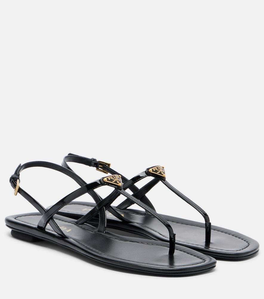 prada patent leather thong sandals