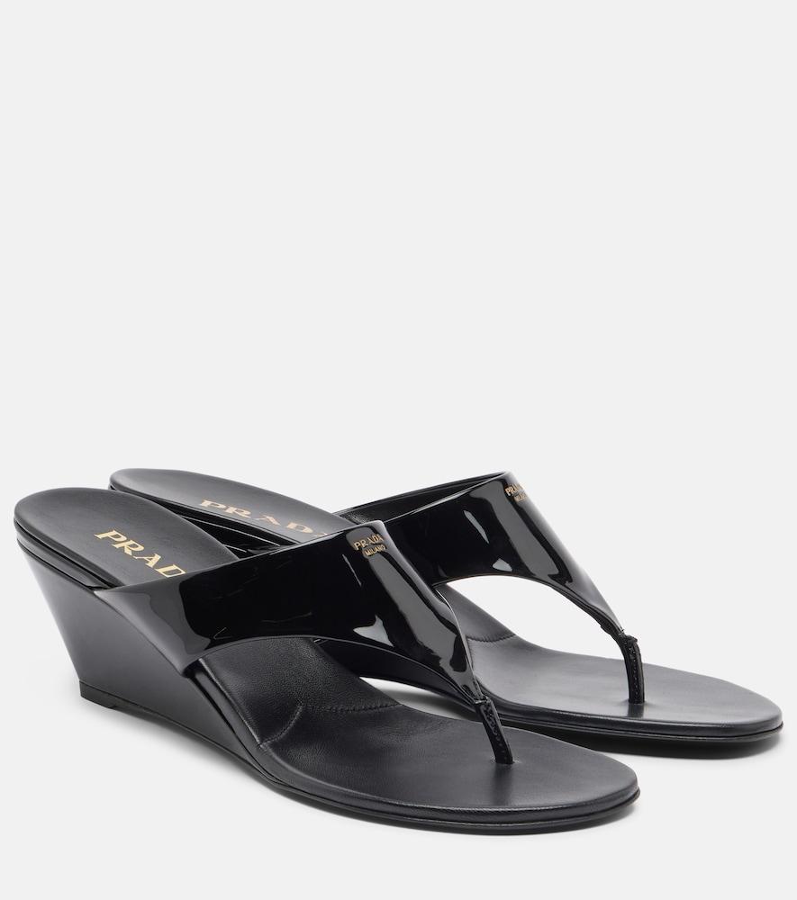 prada patent leather thong sandals