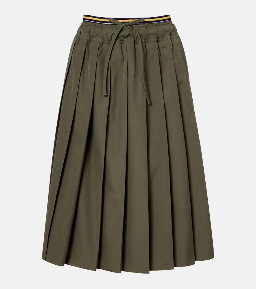 prada pleated poplin midi skirt