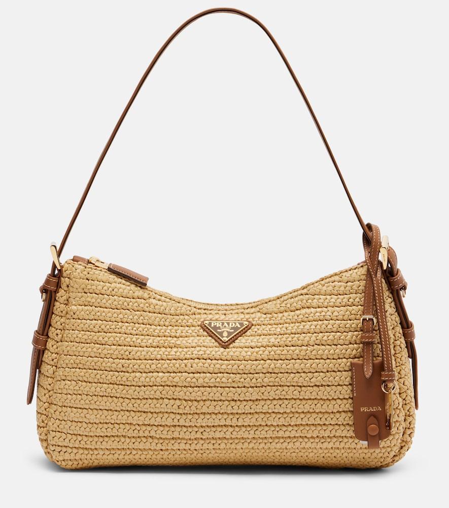 prada prada aimée large crochet shoulder bag