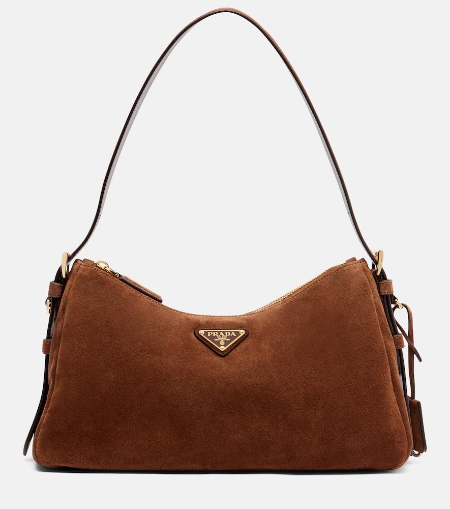 prada prada aimée medium suede shoulder bag