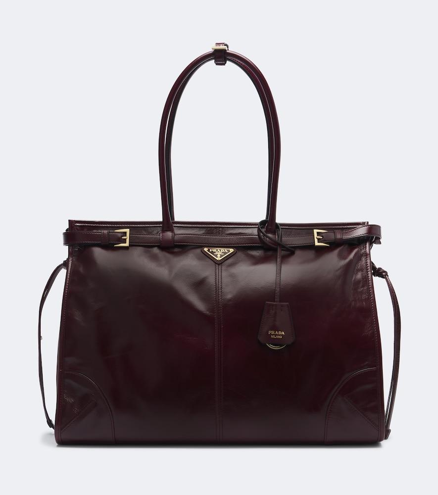 prada prada bonnie extra large leather shoulder bag