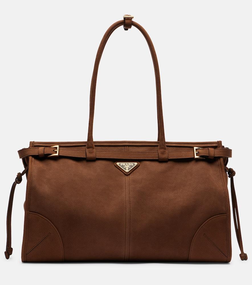 prada prada bonnie large leather shoulder bag