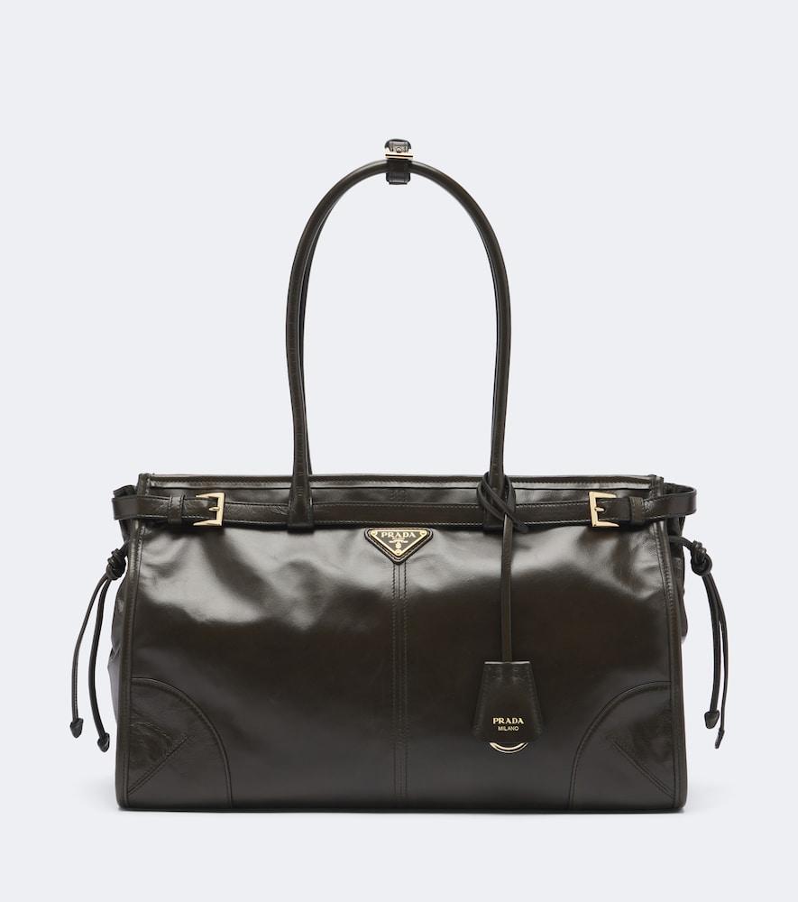 prada prada bonnie large leather shoulder bag