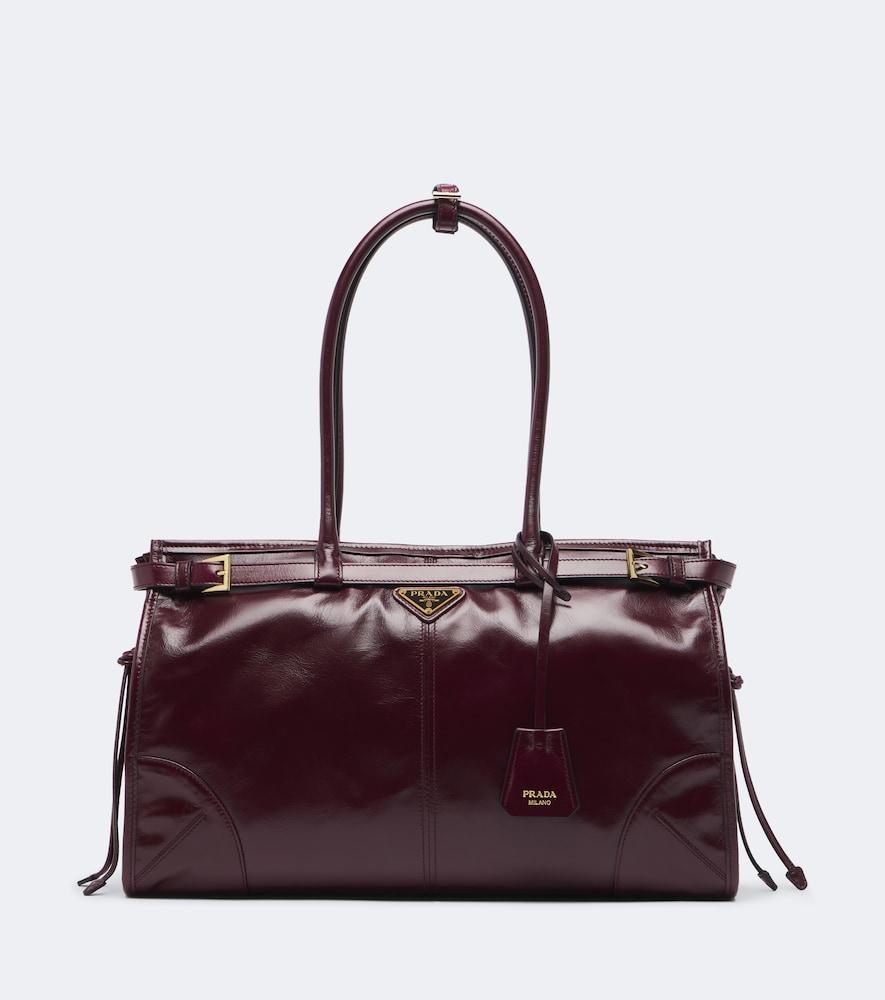 prada prada bonnie large leather shoulder bag