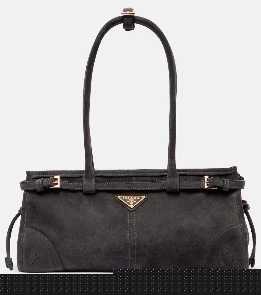 prada prada bonnie medium suede shoulder bag
