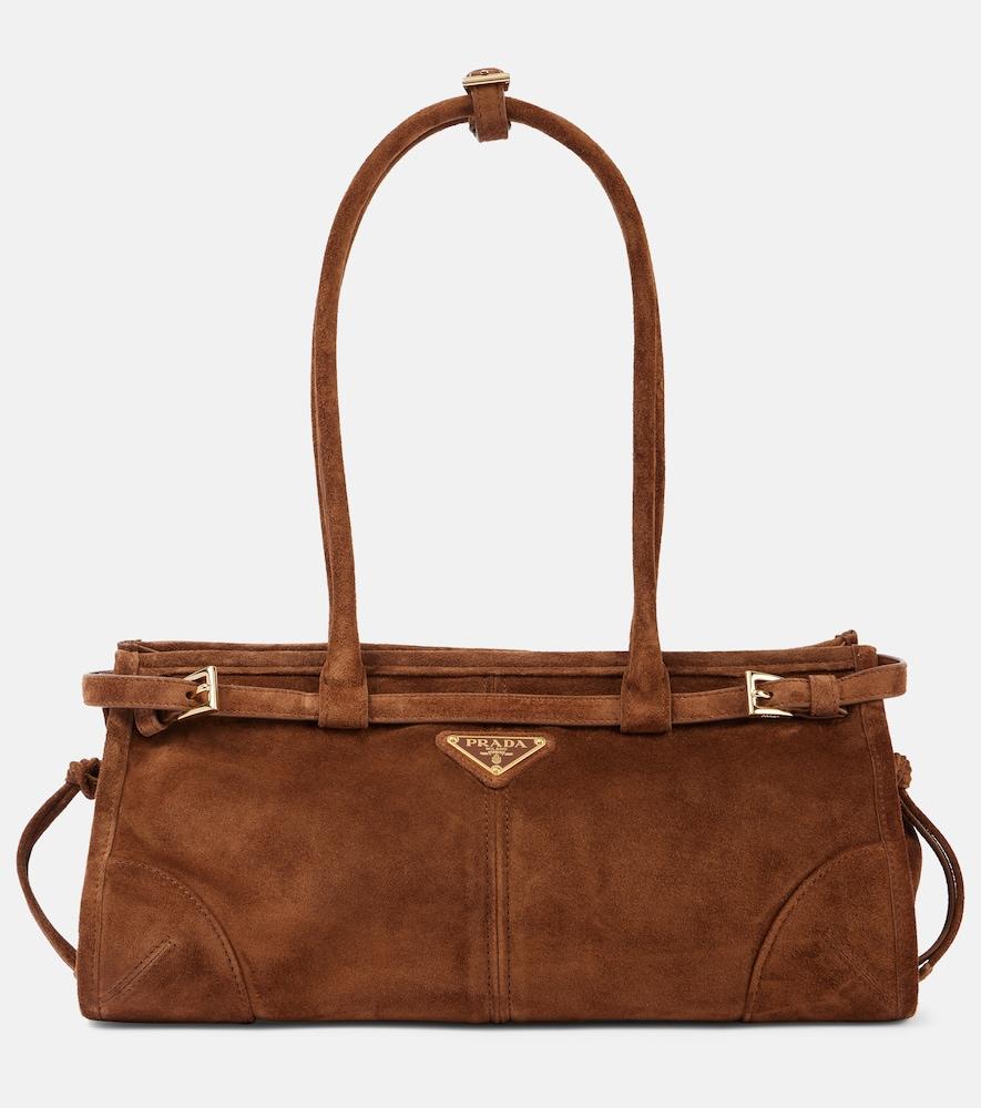 prada prada bonnie medium suede shoulder bag