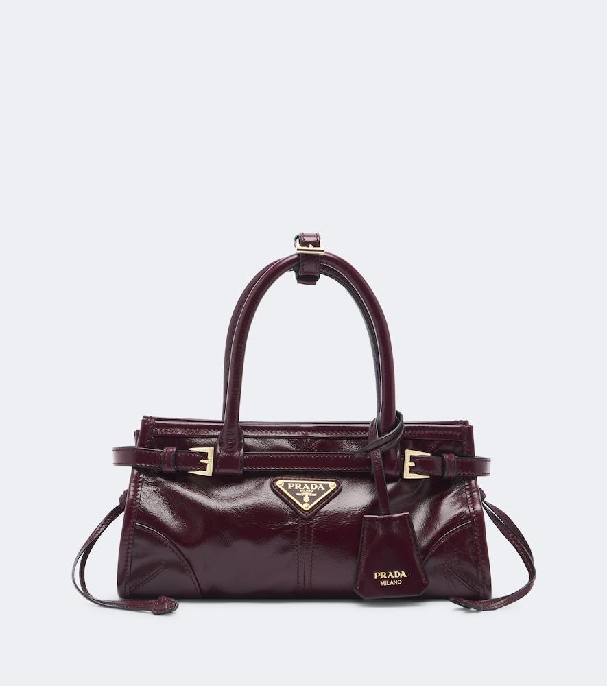 prada prada bonnie mini leather top-handle bag