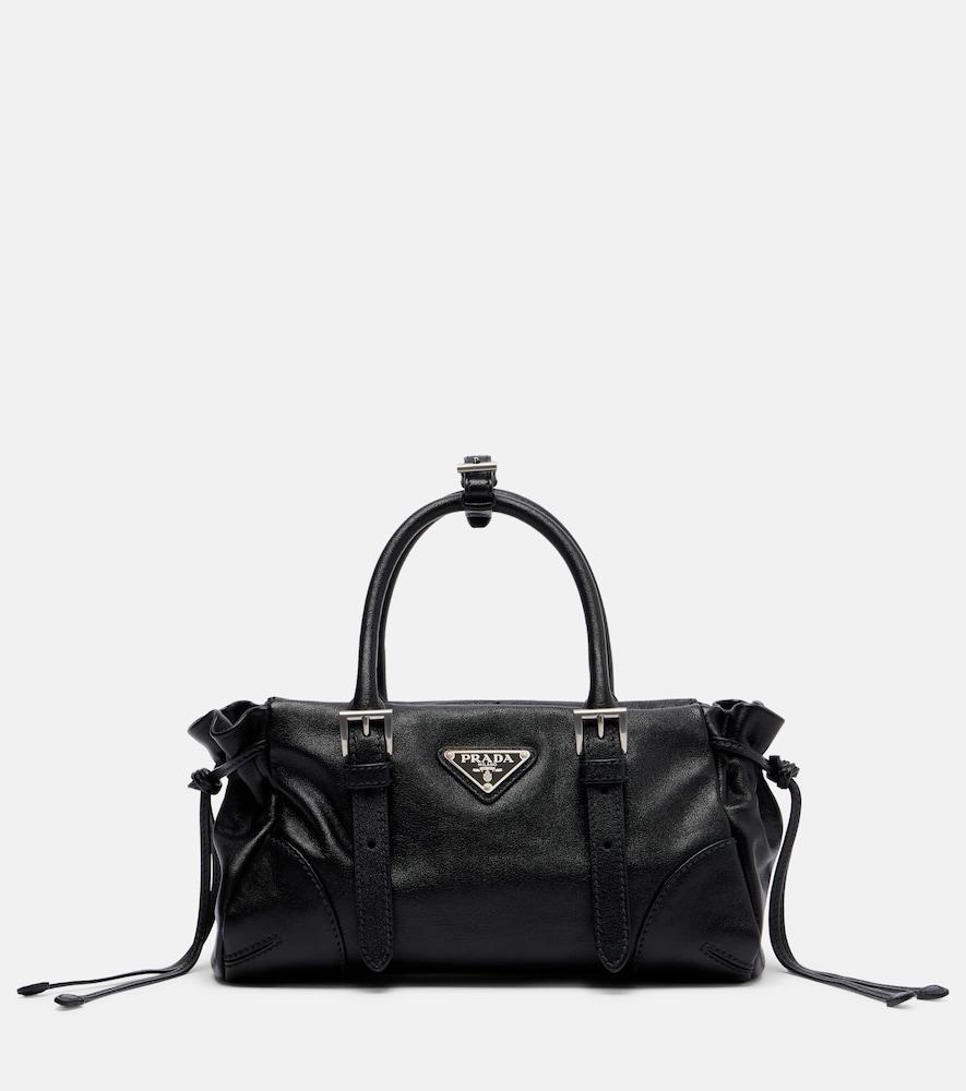 prada prada bonnie small leather top-handle bag