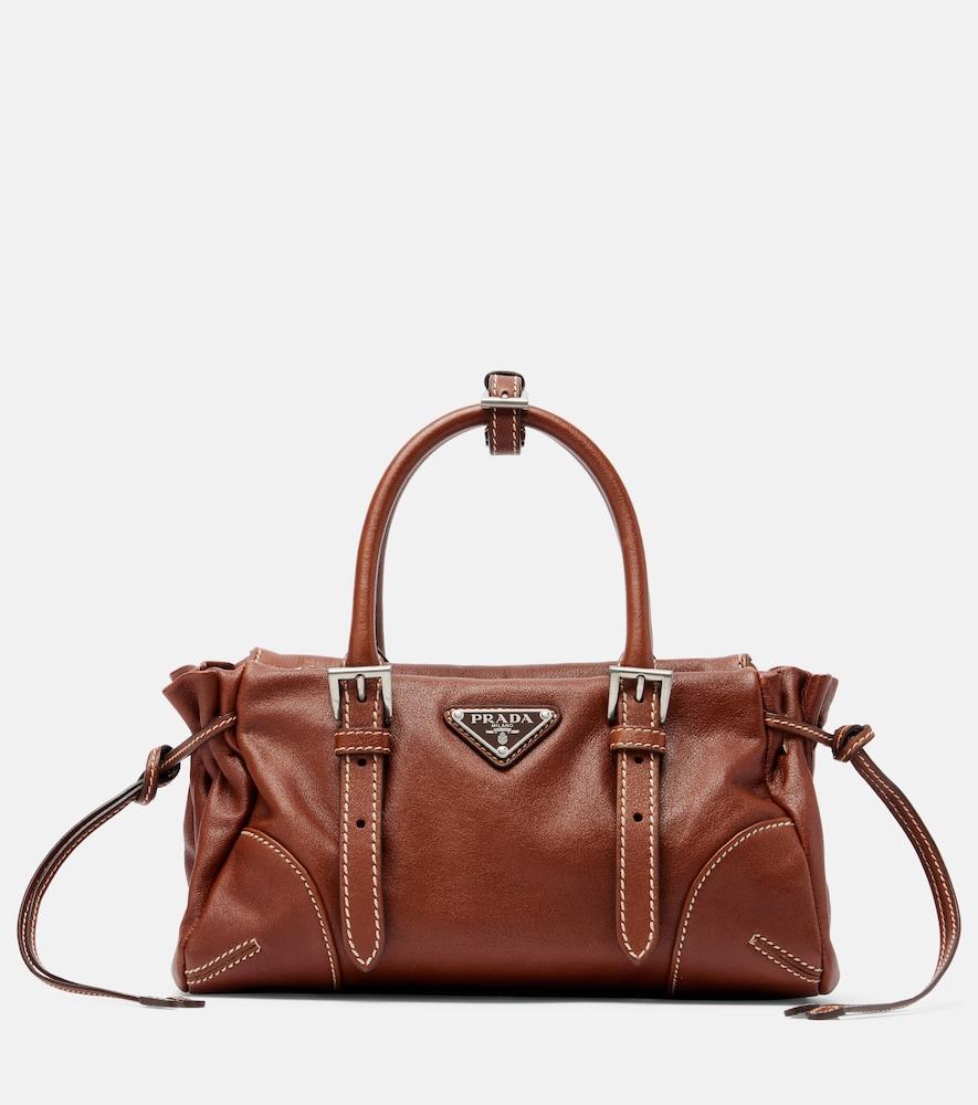 prada prada bonnie small leather top-handle bag